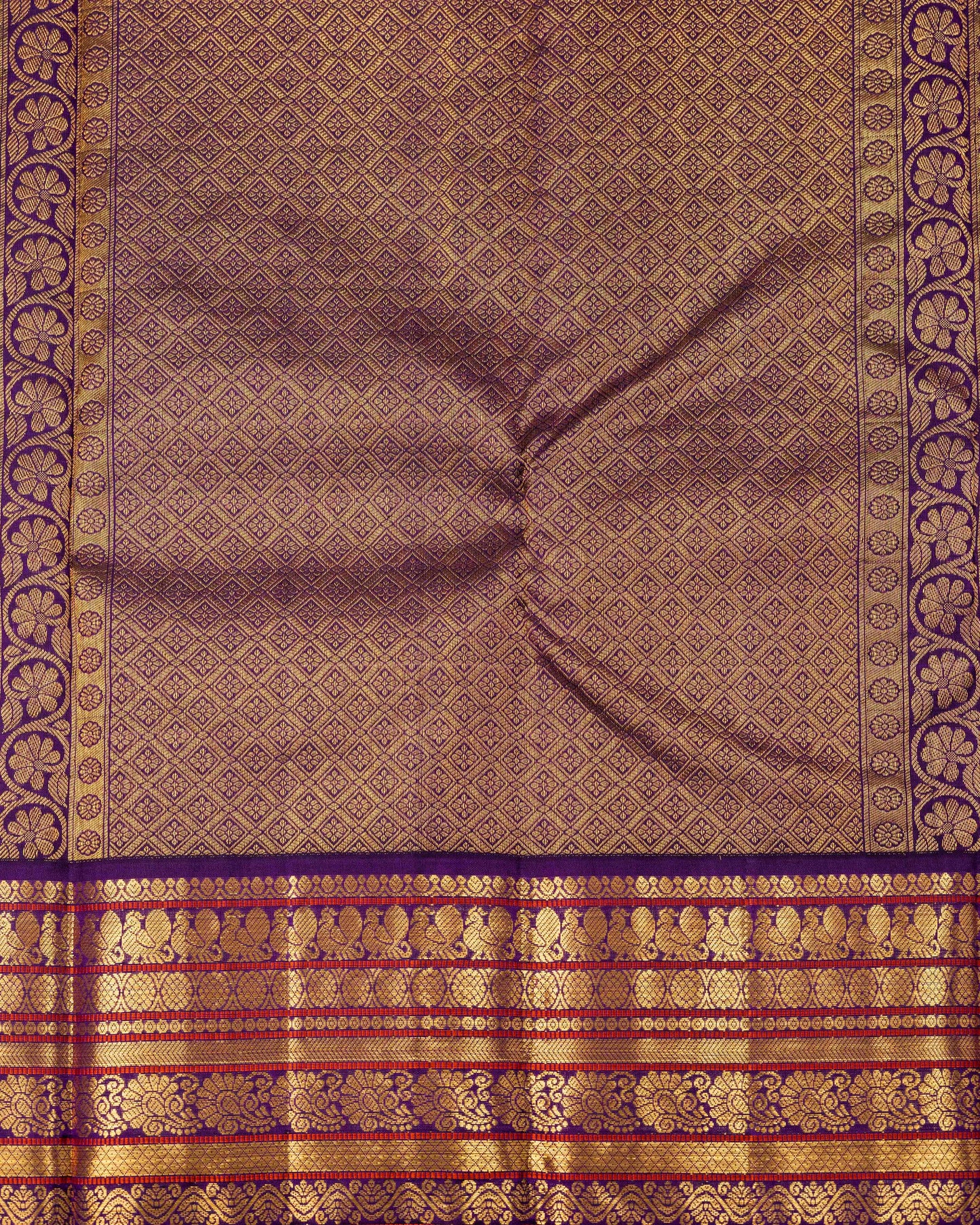 WOVEN VIOLET BURGANDY BORDER BODY LEMON YELLOW