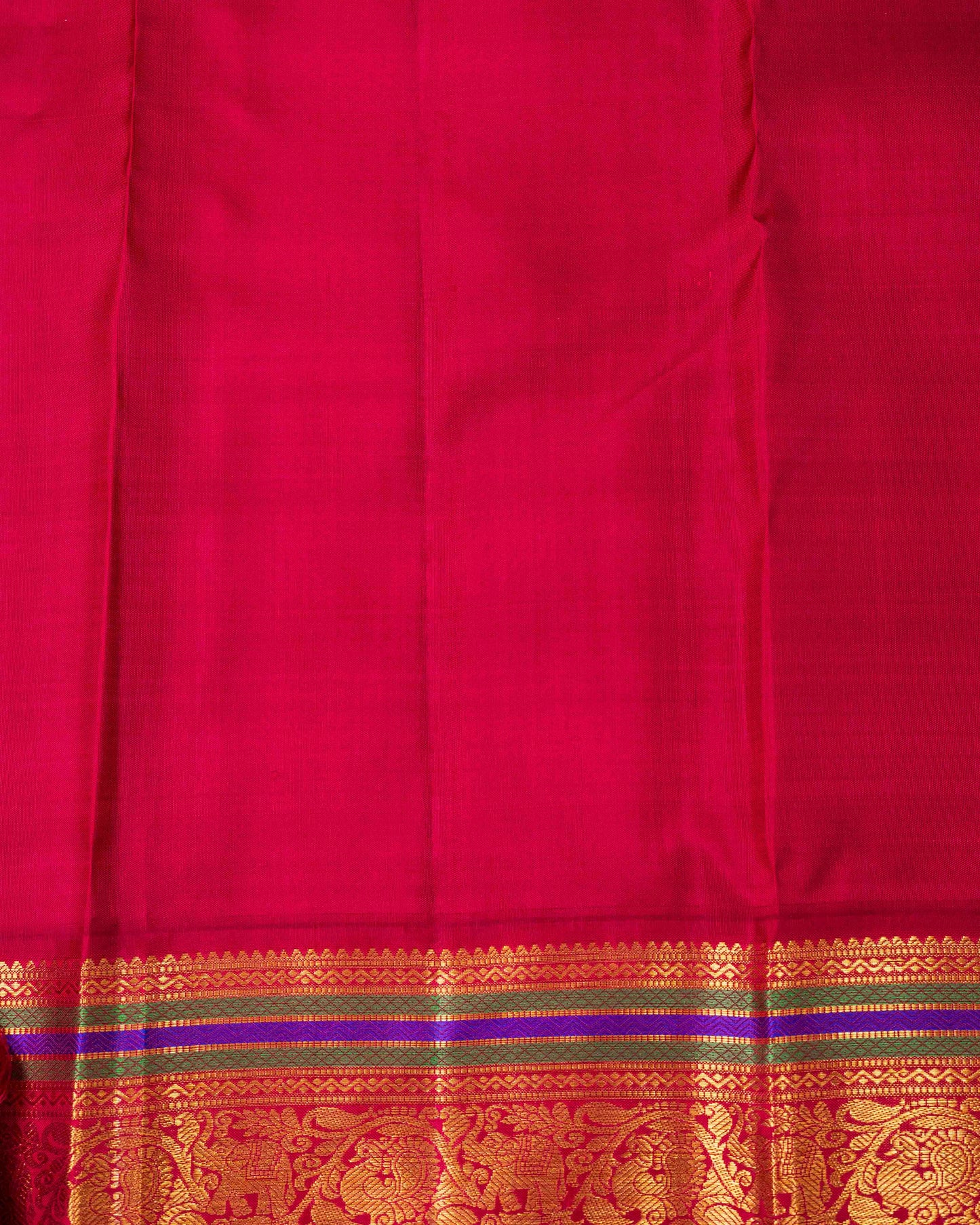 WOVEN ATTACHED REDDIESH MAROON BORDER WITH BRIGHT ROYAL BLUE BODY