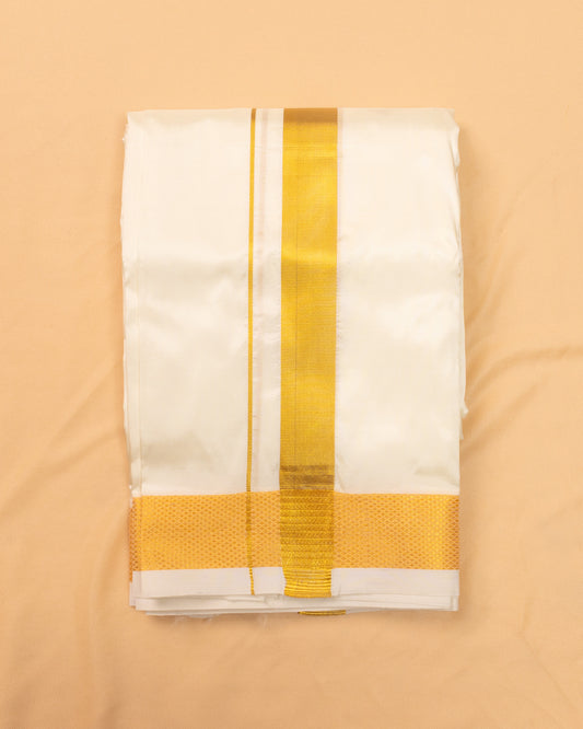 Half White Pure Mix Dhoti
