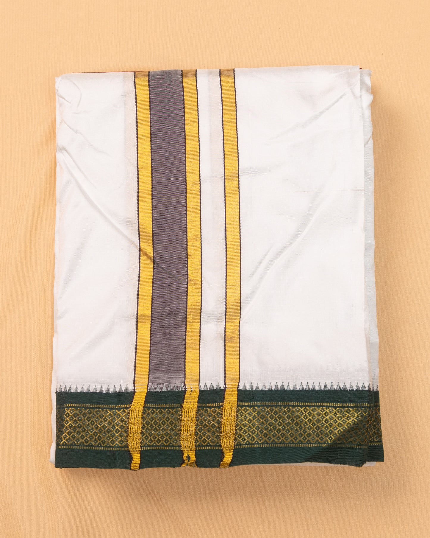 White Pure Silk Dhoti