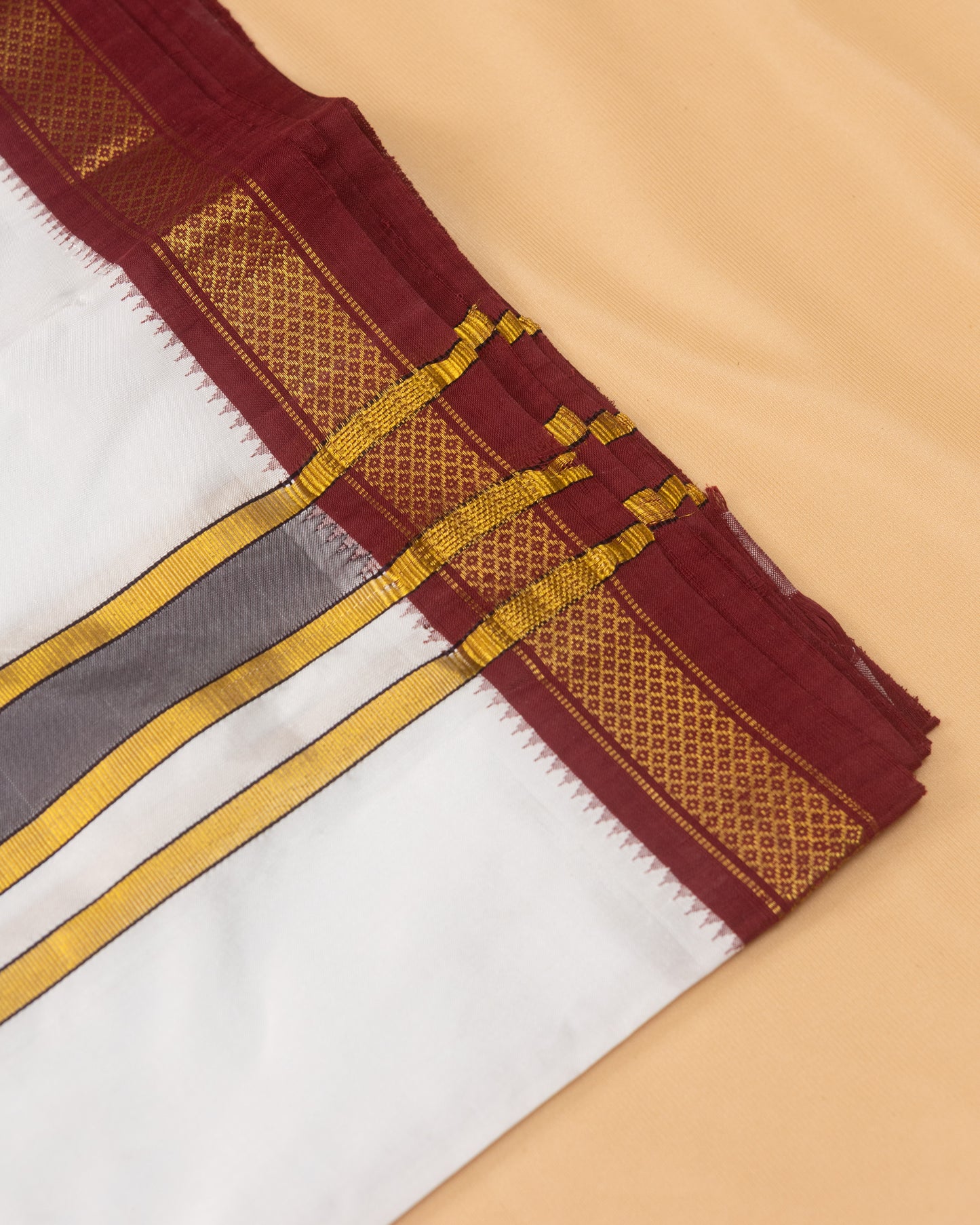 White Pure Silk Dhoti