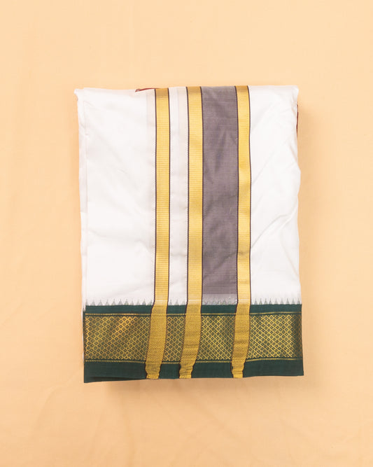 White Pure Silk Dhoti