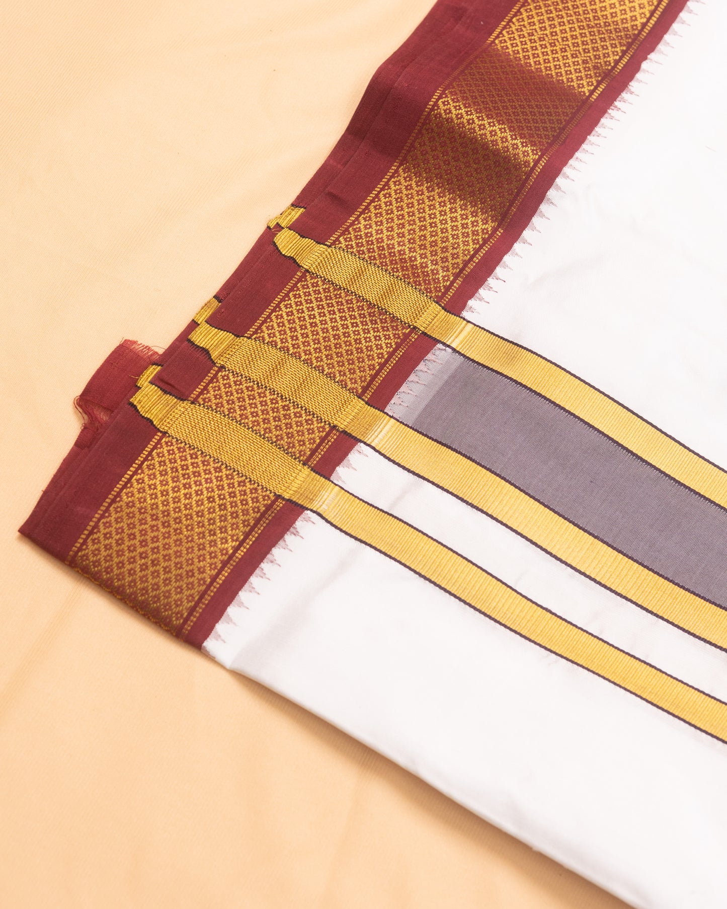 White Pure Silk Dhoti