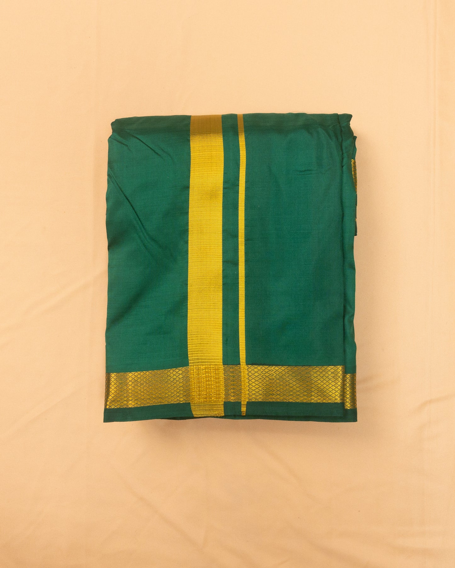 Bottle Green Pure Silk Dhoti
