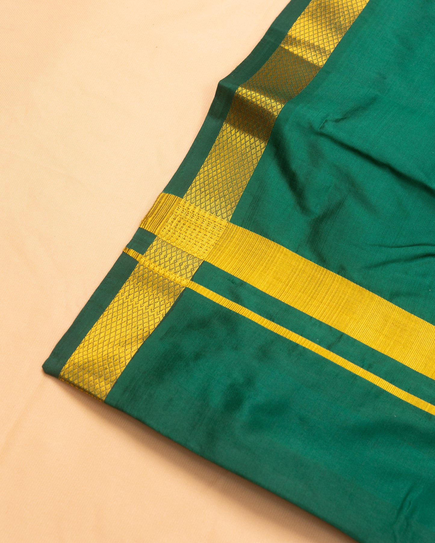 Bottle Green Pure Silk Dhoti