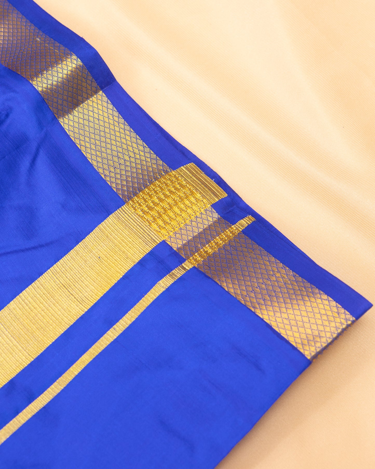 Royal Blue Pure Silk Dhoti