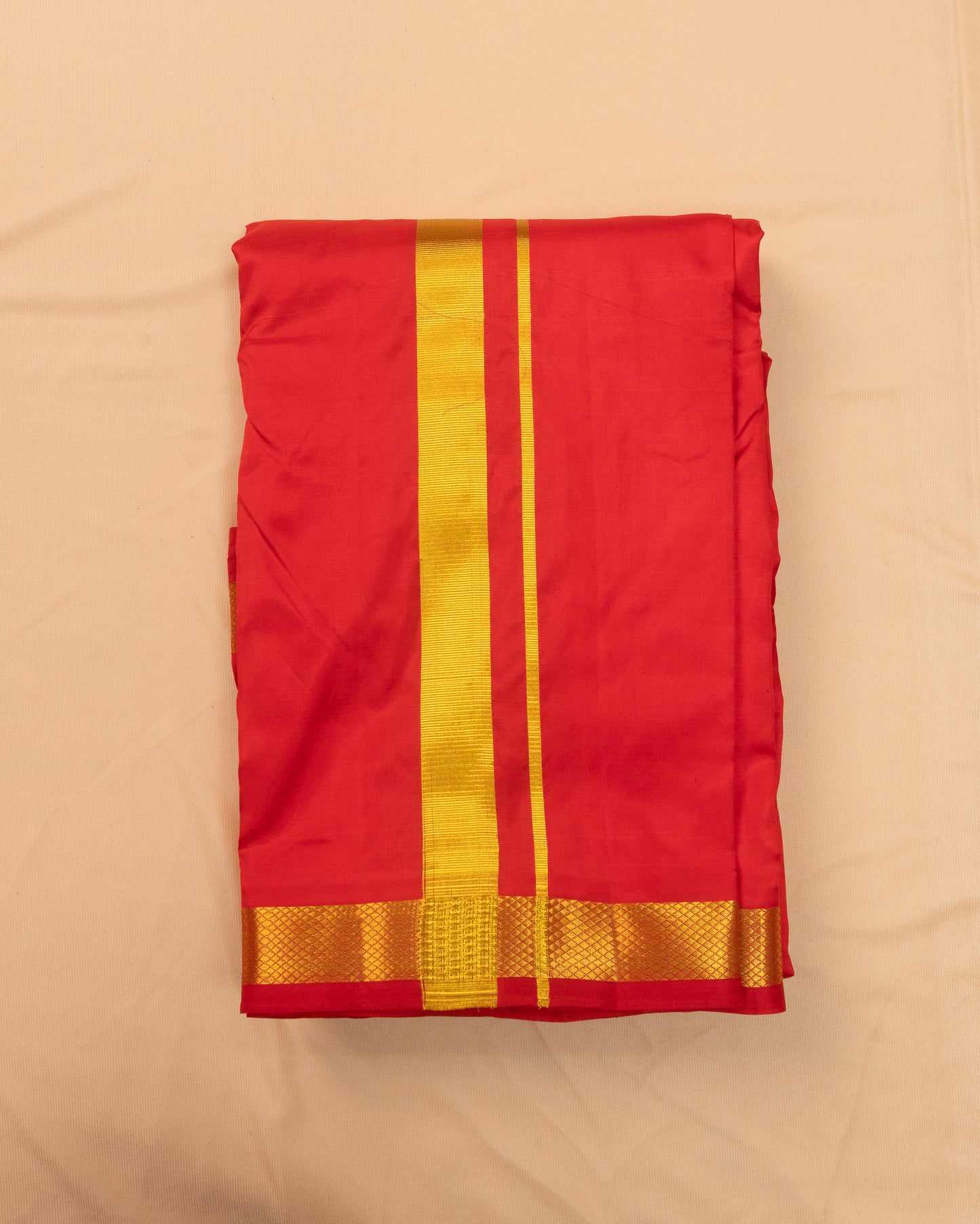 Red Pure Silk Dhoti