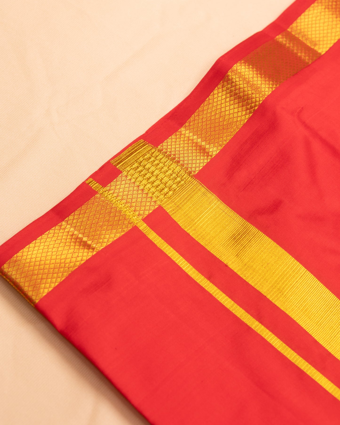 Red Pure Silk Dhoti