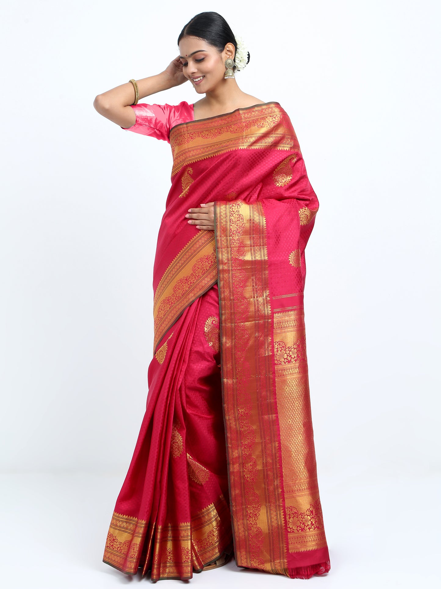 Maroon Body With Maroon Pallu Kanchipuram Pure Silk ( ARN 4 )