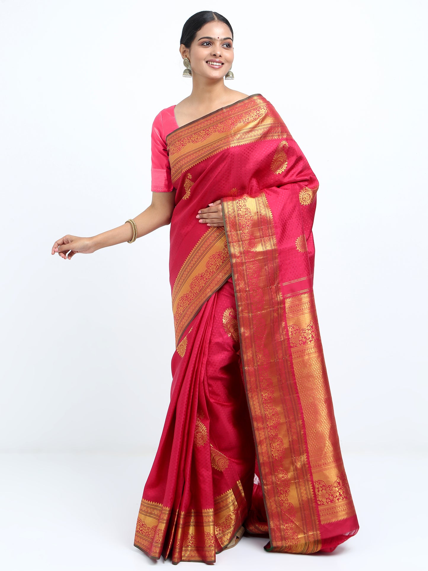 Maroon Body With Maroon Pallu Kanchipuram Pure Silk ( ARN 4 )