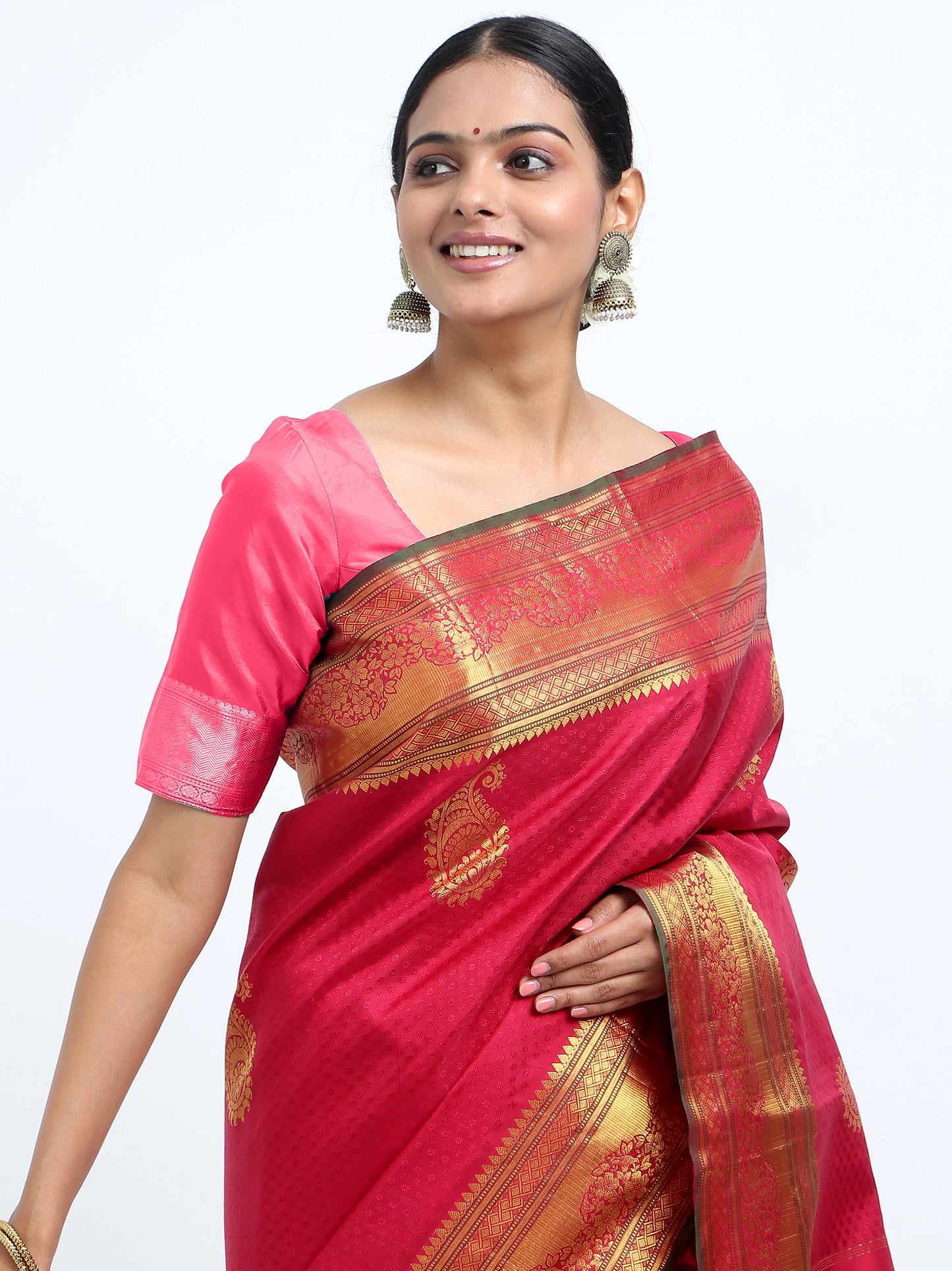Maroon Body With Maroon Pallu Kanchipuram Pure Silk ( ARN 4 )