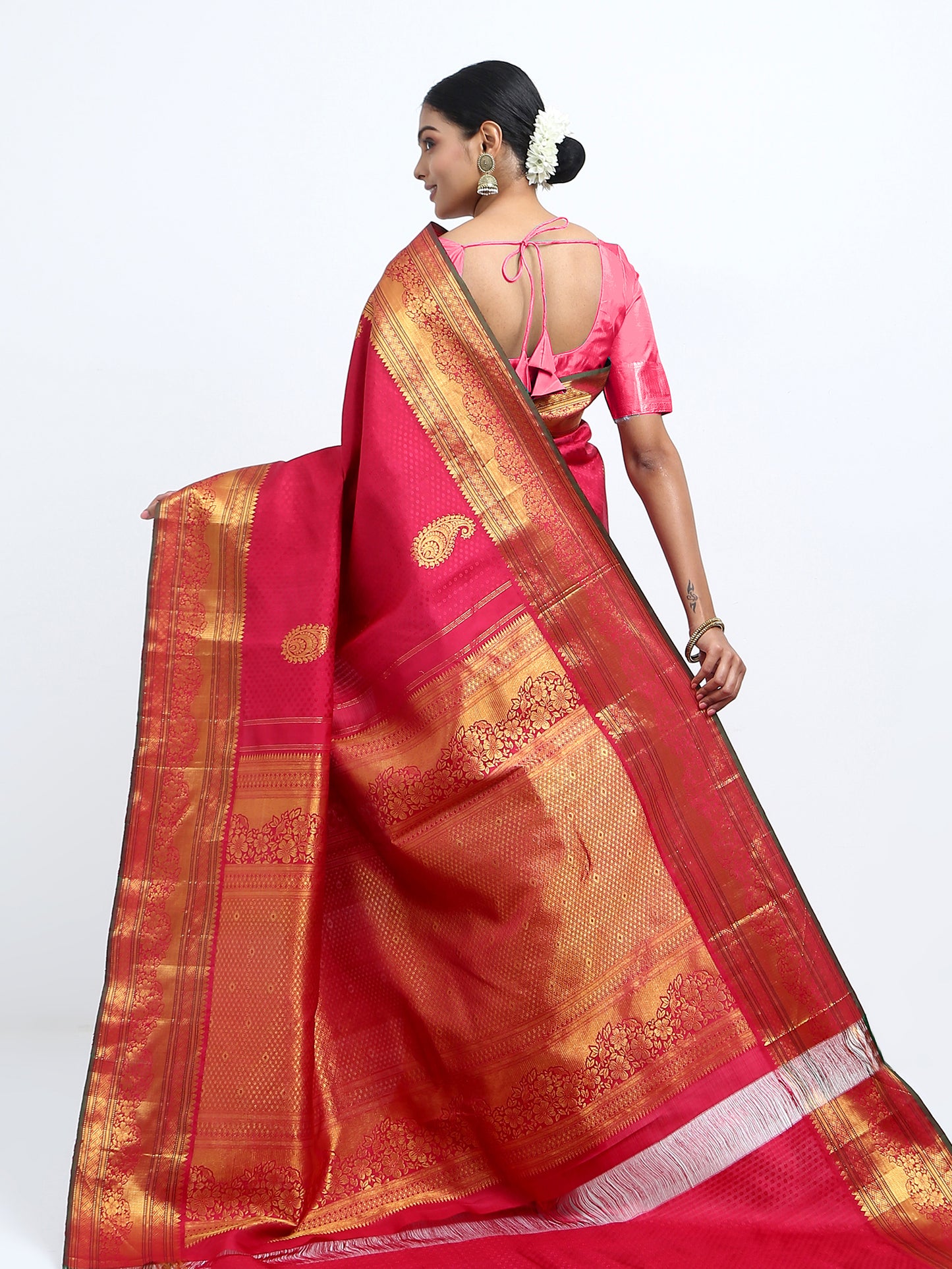 Maroon Body With Maroon Pallu Kanchipuram Pure Silk ( ARN 4 )