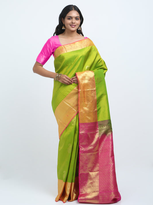 Verdant Gold Silk Saree