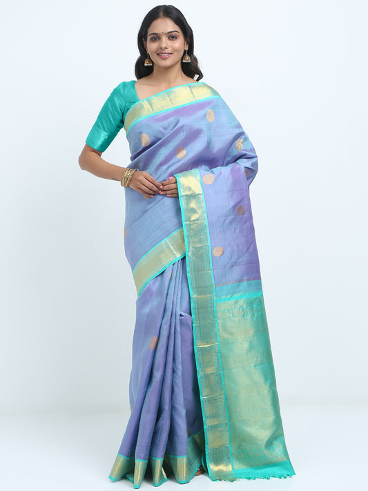 Dusky Ocean Silk Saree