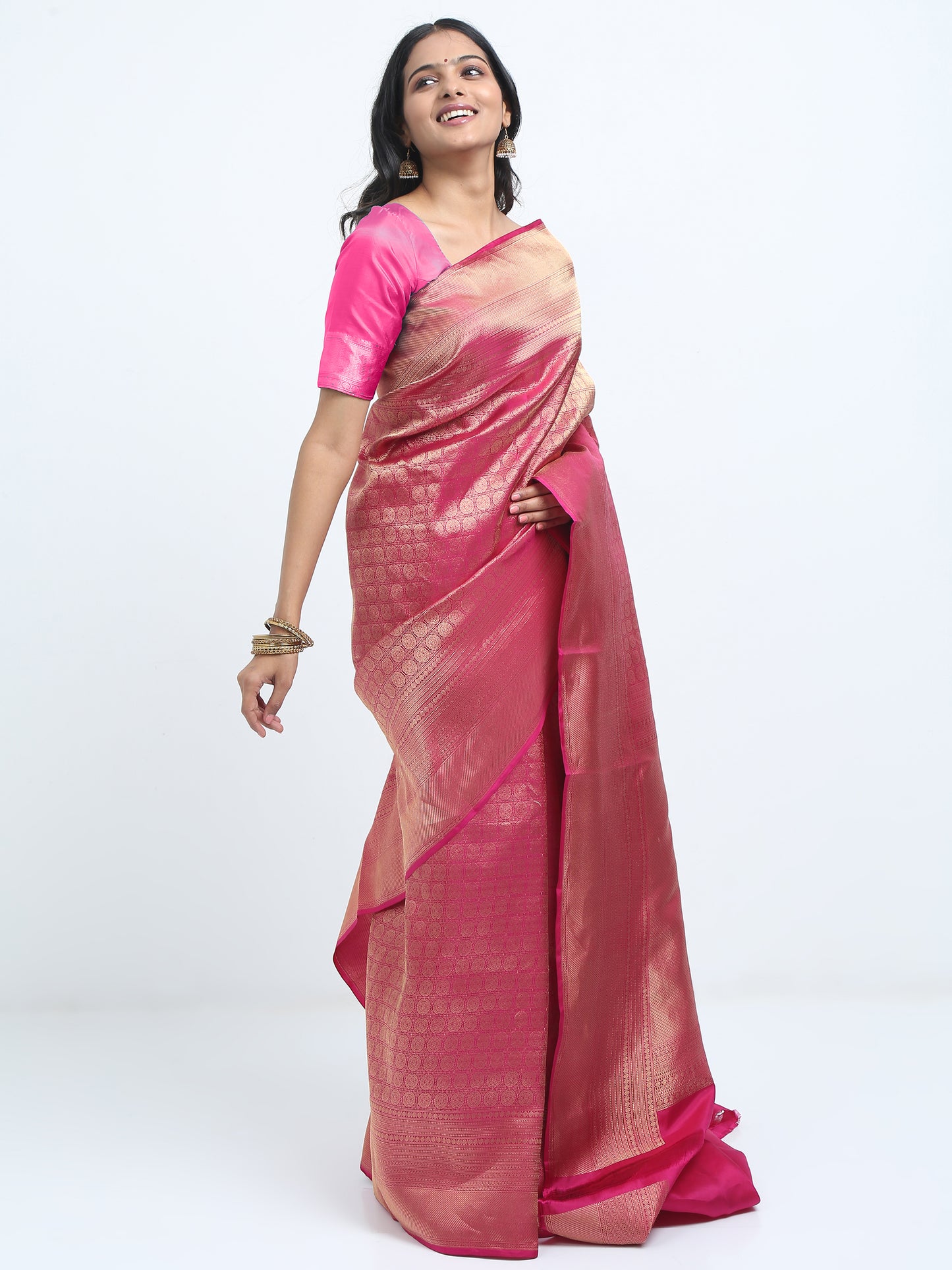 Vibrant Rani Body With Rani Pallu Kanchipuram Pure Silk ( SMS 37 )
