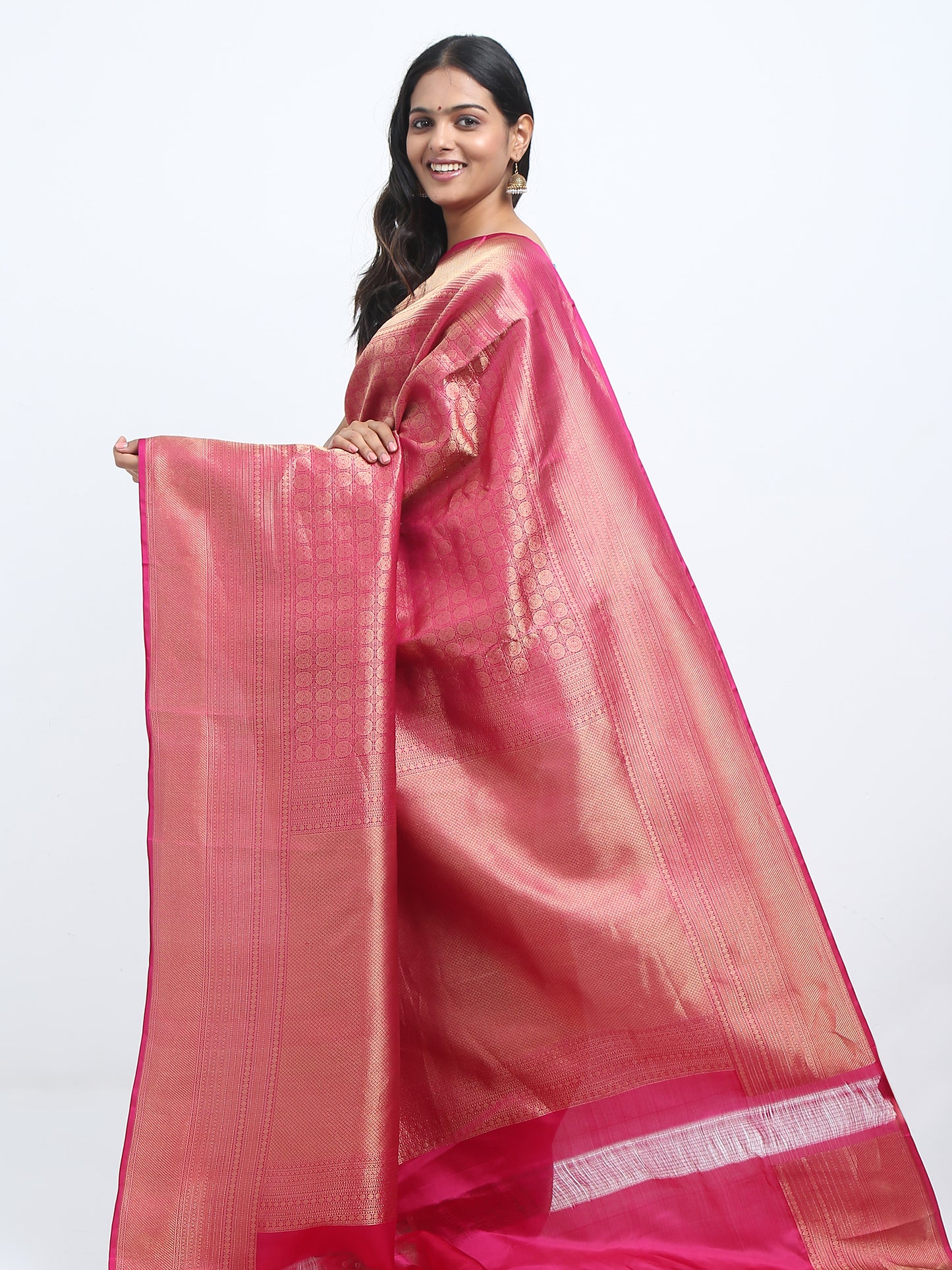 Vibrant Rani Body With Rani Pallu Kanchipuram Pure Silk ( SMS 37 )