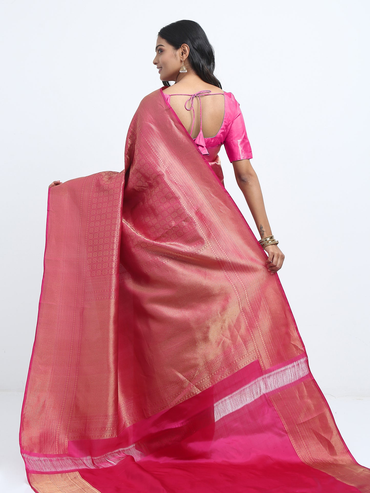 Vibrant Rani Body With Rani Pallu Kanchipuram Pure Silk ( SMS 37 )