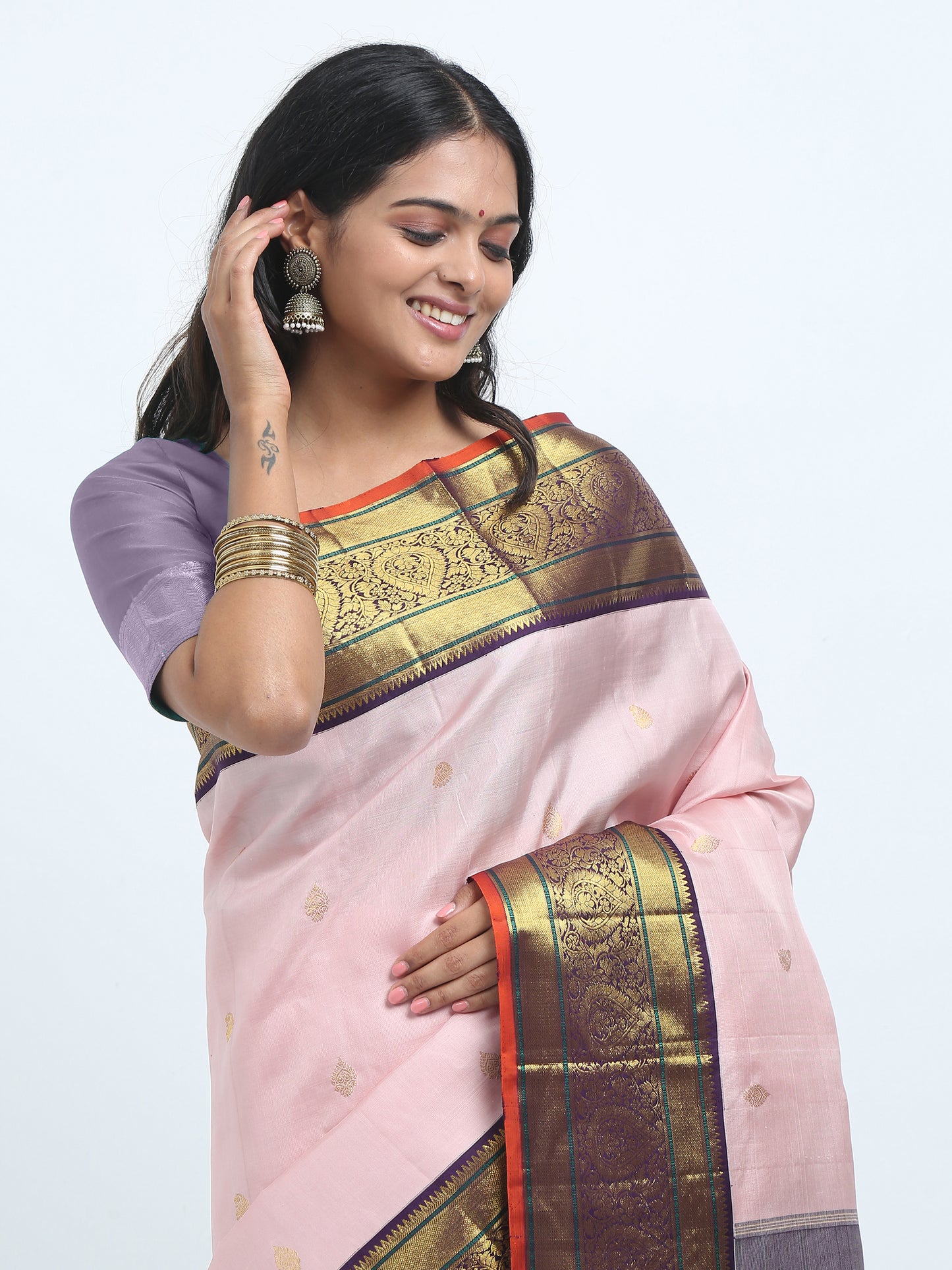 Blush Mauve Silk Saree