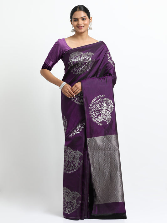 Vibrant Wine Body With Self Wine Pallu Kanchipuram Pure Soft Slik (SMS-30)
