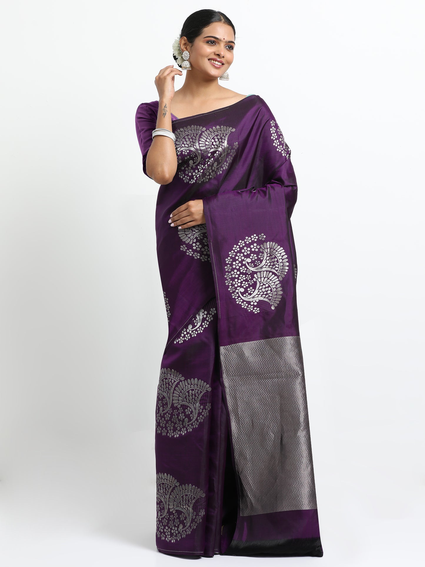 Vibrant Wine Body With Self Wine Pallu Kanchipuram Pure Soft Silk ( SMS-30 )