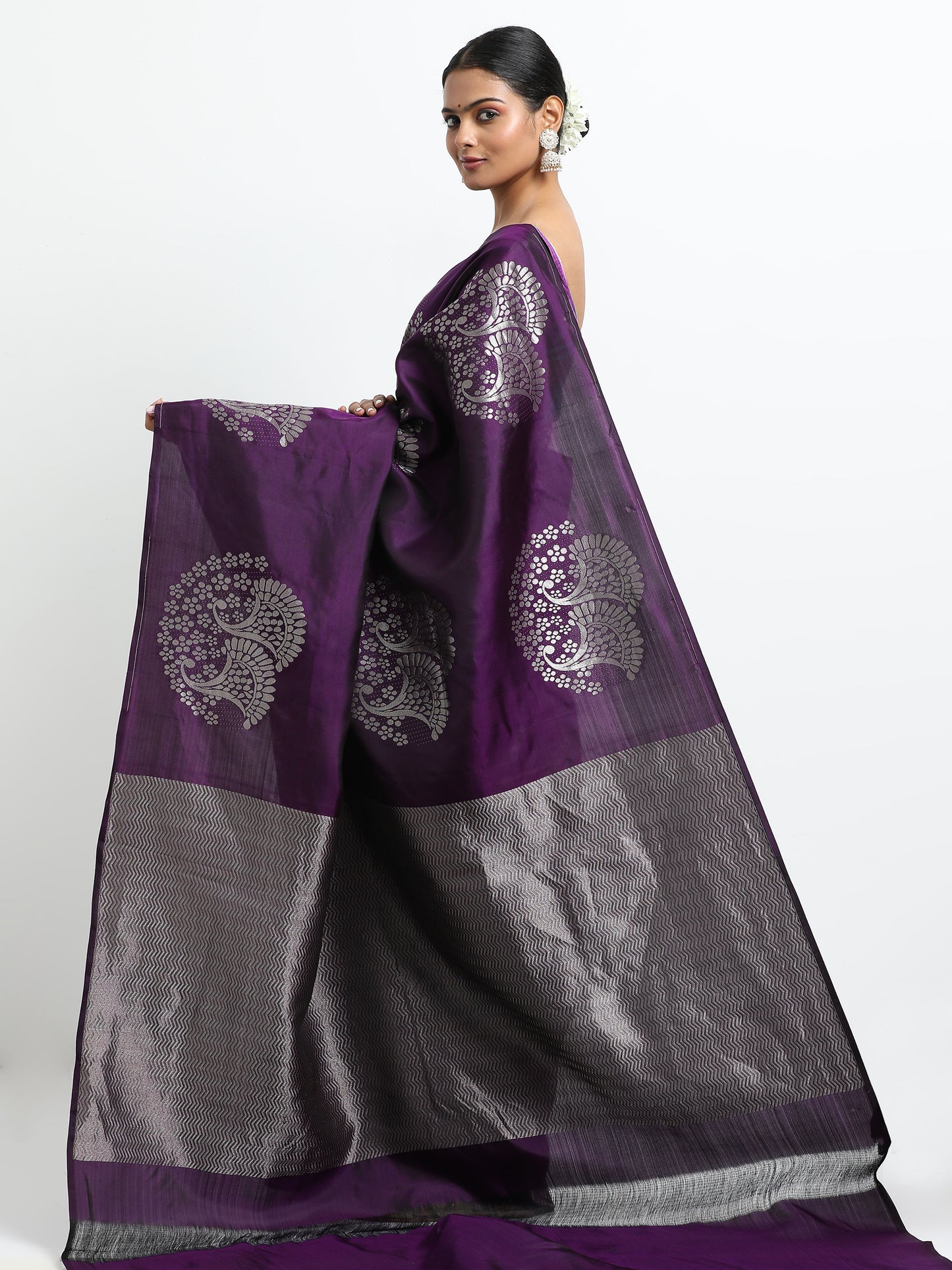 Vibrant Wine Body With Self Wine Pallu Kanchipuram Pure Soft Silk ( SMS-30 )