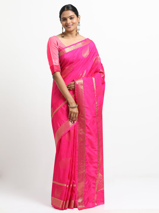 Dual Tone Orange & Purple Tone Body With Self Orange & Purple Tone Pallu Kanchipuram Pure Silk ( YNJ-2 )